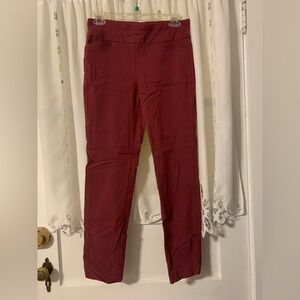 Van Heusen Maroon Super Stretch Pull on Tapered Leg Pants